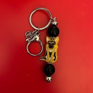 Handmade German Shepherd beaded Keychain